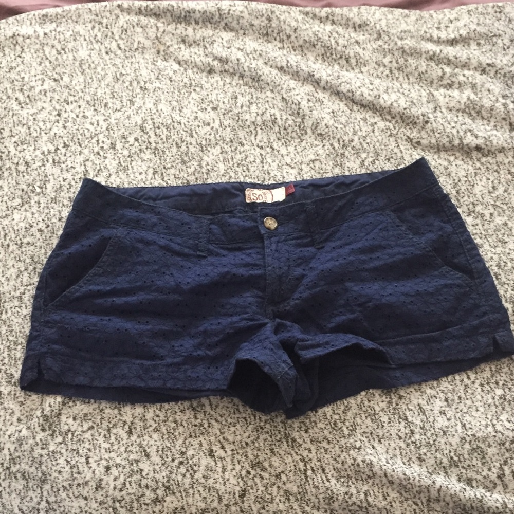 Navy blue shorts with cute detailing